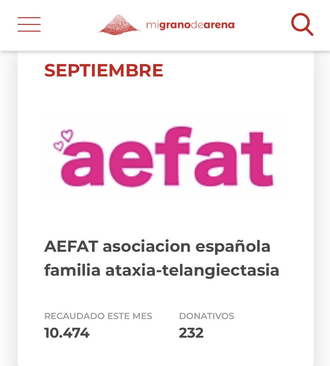 Aefat causa del mes septiembre 2020 migranodearena